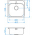 Мойка для кухни ALVEUS BASIC 140 SAT-90 465 X 465 в комплекте с сифоном
